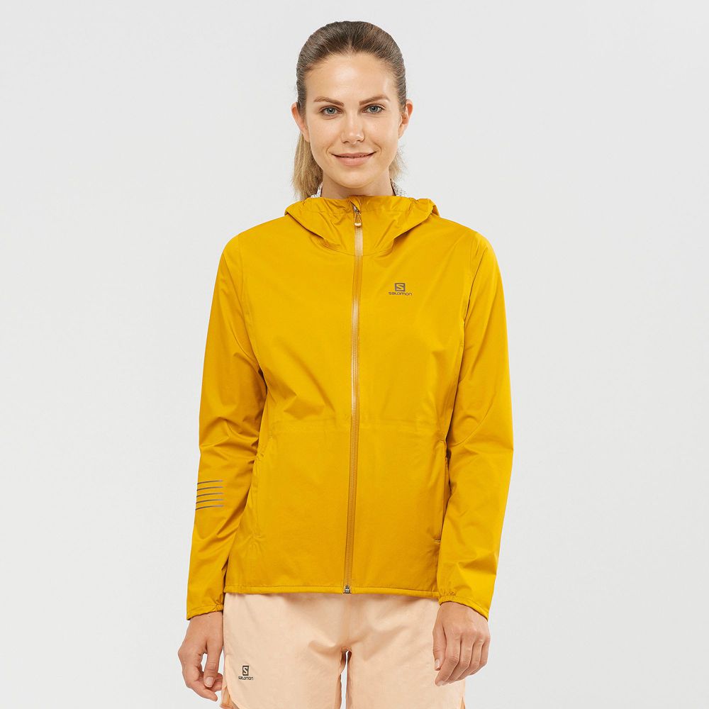 Chaquetas Salomon Mujer Amarillo - Salomon Argentina BONATTI IMPERMEABLE,148630-NGT